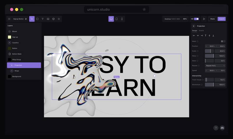 Unicorn Studio:零代码WebGL卷王 🦄