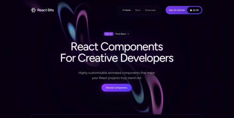 React Bits → 动画组件军火库 💥官网直达